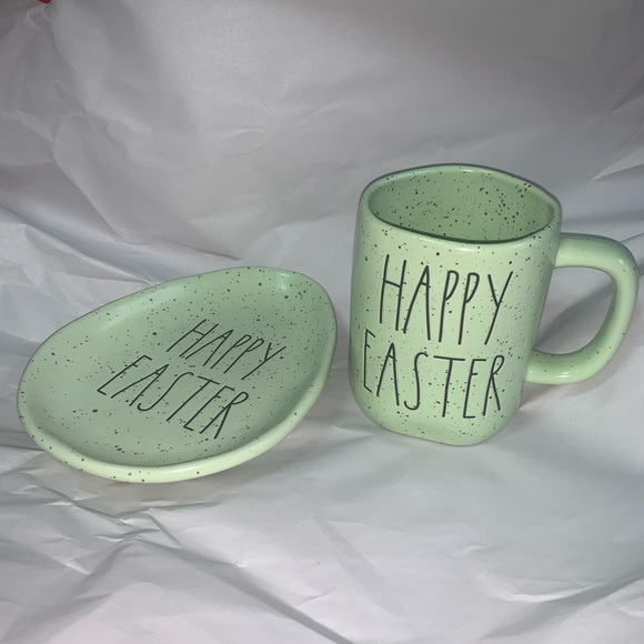 Rae Dunn “HAPPY EASTER” Green Speckled Mug | Rae Dunn “HAPPY EASTER” Egg Plate - Picture 2 of 6